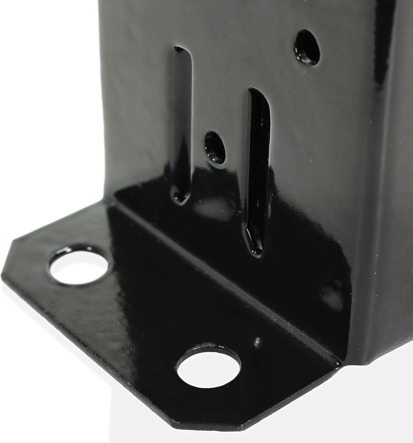 DoMerch 92mm x 92mm Black Powder Coated Wood Fence Post Anchor Base ...