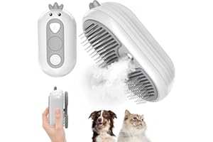 IVYQXG Cat Steam Brush for Shedding, Steam Brush for Cats with Release Button, 3in1 Self Cleaning Cloud Care Cat Hair Brush, Rechargeable Cat Deshedding Brush with Steam for Long & Short Haired Cats and Dogs