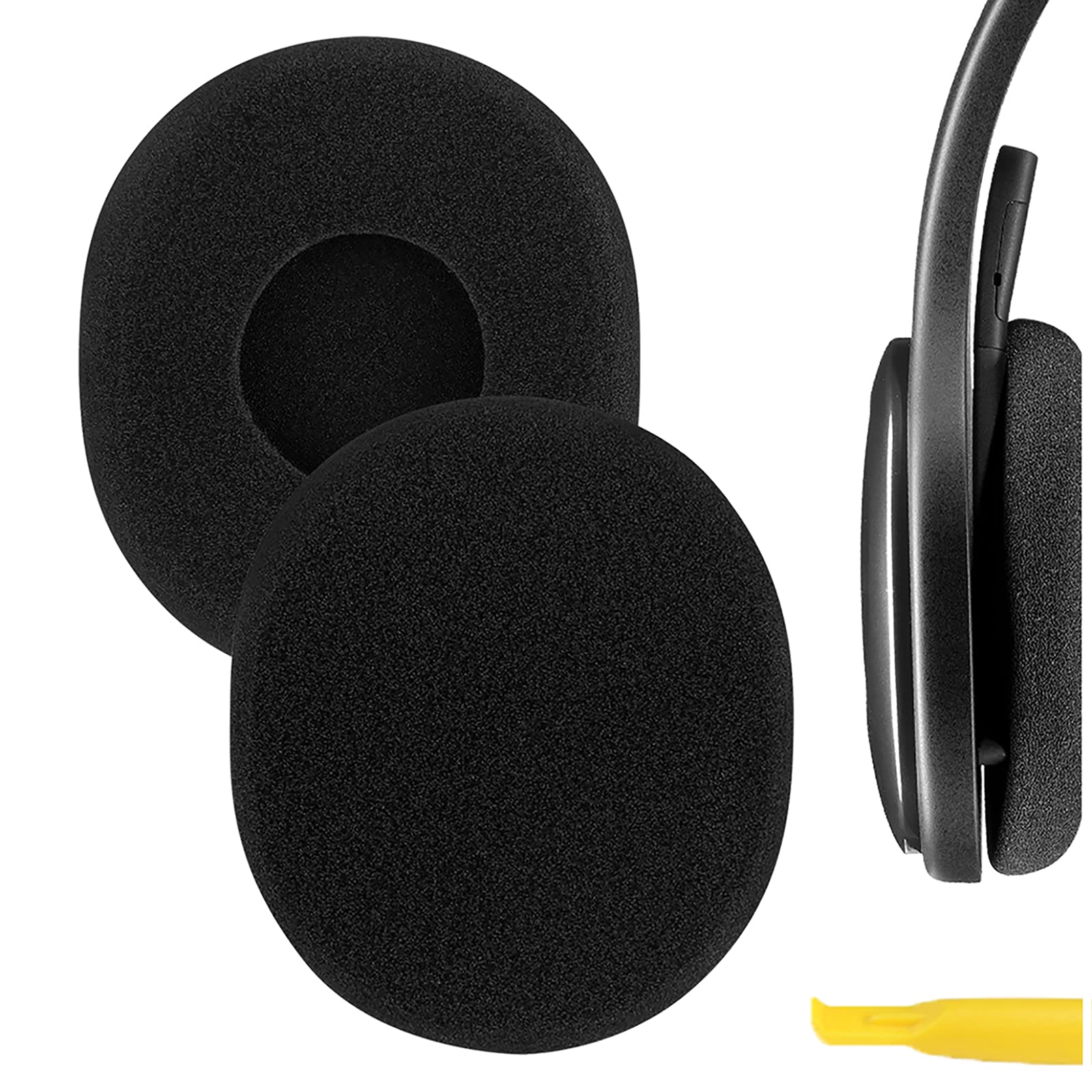 Geekria Foam Replacement Ear Pads for Logitech H800 Headphones Ear Cushions, Repair Parts (Black)