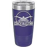 Personalized Swim Coaches Tumbler, Swimmer Tumbler and Swimming Gift - Laser Engraved 20 oz. Polar Camel Suregrip Stainless Steel Tumbler, Drinkware, 13 Colors (Purple)