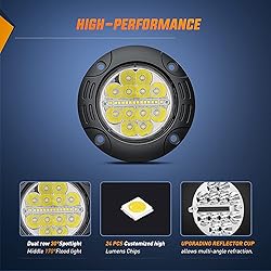 Nilight Flush Mount LED Light Pods 2PCS 5 Inch 36W