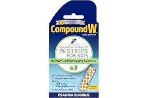 Compound W One Step Wart Remover Strips for Kids, 10 Medicated Strips