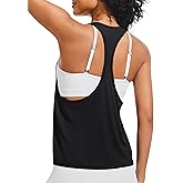JOYSPELS Ice Silk Workout Tank Tops for Women Quick Dry Sleeveless Loose Fit Narrow Racerback Athletic Running Shirts