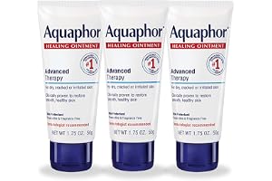 Aquaphor Advanced Therapy Healing Ointment, Hypoallergenic, Fragrance Free Body Moisturizer for Dry Skin and Minor Wound Care, Travel Size Skin Care Set, 1.75 Oz Tube, Pack of 3