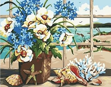 Without Wood Frame Paintingstudio Beautiful Flower In Vase Still