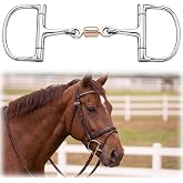 ElaraBerry Horse Snaffle Bit Copper Roller D Ring Snaffle Bit | Stainless Steel Horse D Mouth Ring with Flexible Central Joint for Training and Daily Riding Gentle Responsive Control
