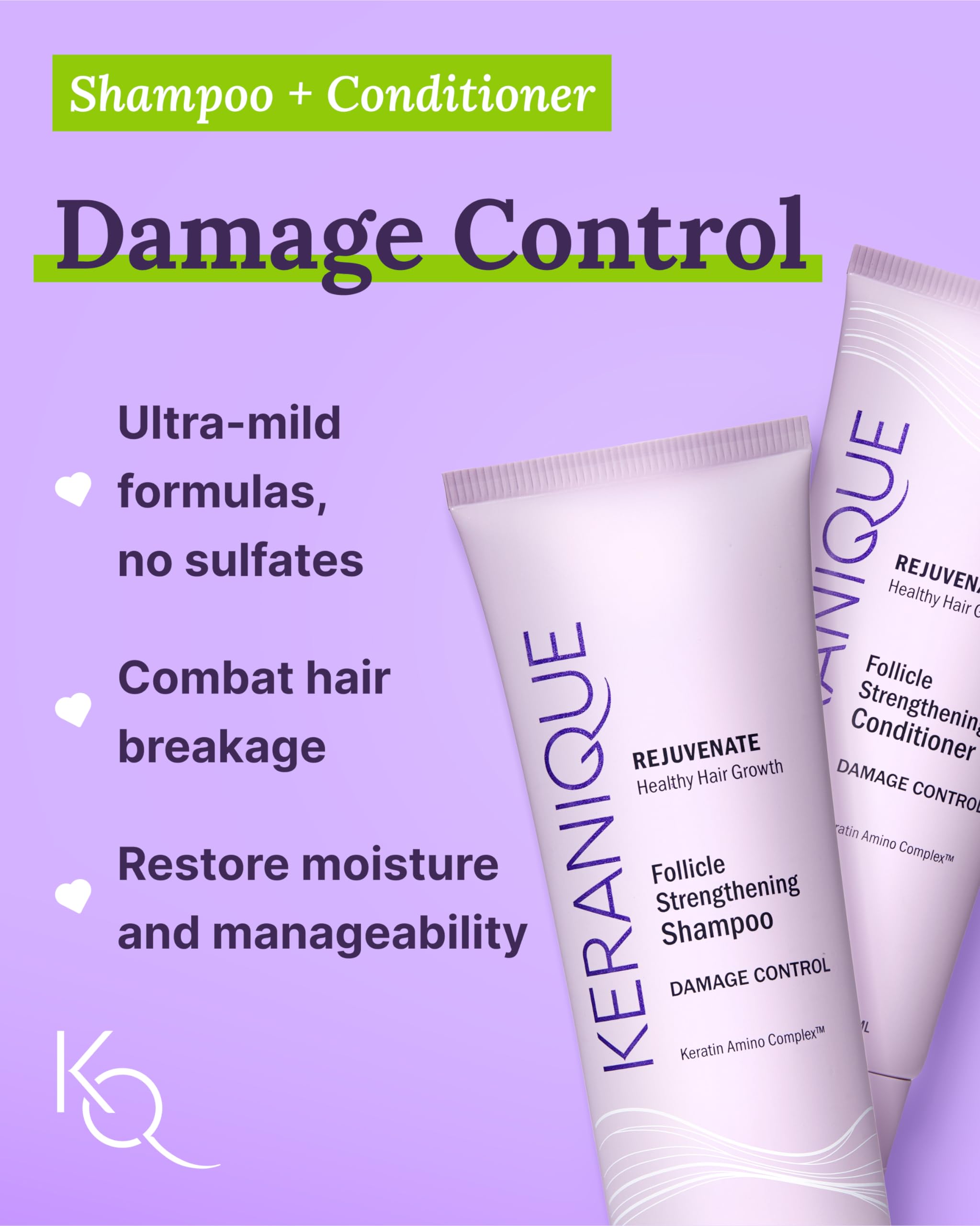 Keranique Damage Control Set for Thinning Hair Shampoo and