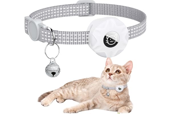 Apple AirTag Cat Collar, GPS Tracker Kitten Collar with Breakaway Feature, Lightweight and Reflective, Suitable for Cats, Kit