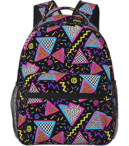 Dalicoter Retro 80s 90s Backpack, Memphis Geometric Pattern School Backpack Bookbags Travel Hiking Camping Daypack for Kids and Adult