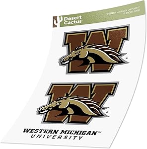 Western Michigan University Sticker Vinyl Decal Laptop Water Bottle Car Scrapbook (4 Inch Set)