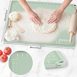 Silicone Baking Mat 32" x 24", Extra Thick Dough