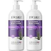 Edenika Lavender Body Wash with Vitamin E, Cleanses, Relaxes & Moisturizes, Stress Relief Shower Gel for Dry and Sensitive Skin, Women & Men, Organic & Natural, 16 fl oz, 2-Pack