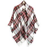 OCT17 Plaid Scarf Women Pashmina Wrap Large Warm Soft Shawl Winter Fall Scarves