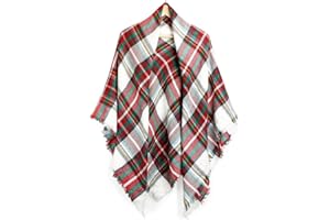 OCT17 Plaid Scarf Women Pashmina Wrap Large Warm Soft Shawl Winter Fall Scarves