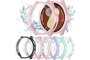 HAANILKYI [6+6 Pack for Samsung Galaxy Watch 7 Screen Protector Case 40mm, Anti-Fog Tempered Glass & Hard PC Bumper Cover Set for Galaxy Watch7 40mm Accessories, Waterproof