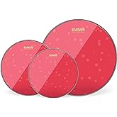 Evans Drum Heads - Hydraulic Red Fusion Pack (10", 12", 14") with 14" UV1 Coated Snare Head