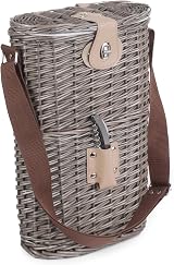 Red Hamper Insulated Bottle Carrier 2 Bottle Willow Cooler with Strap view 9