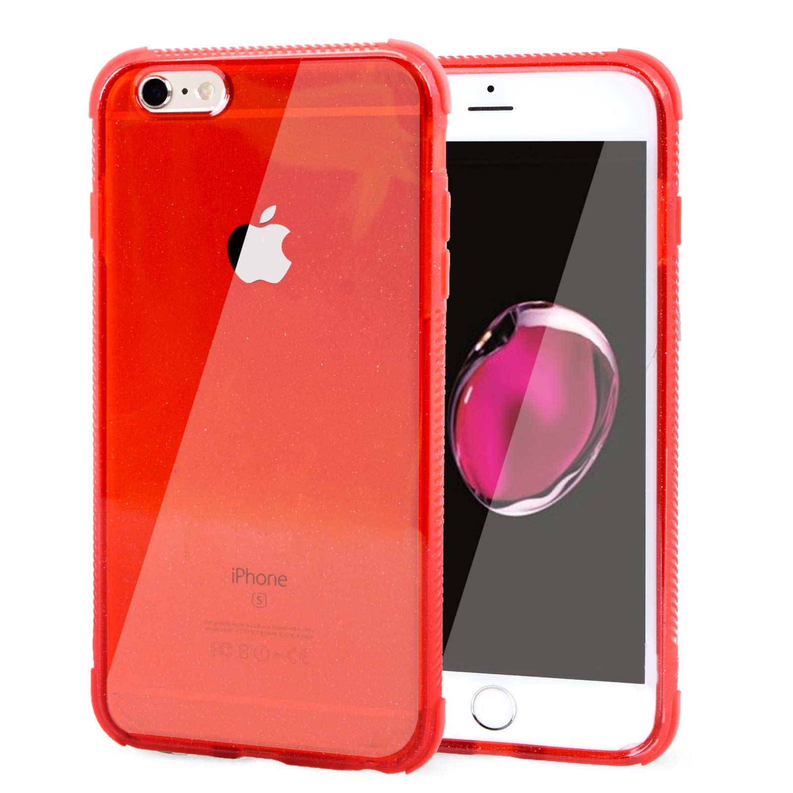 Voilamart iPhone 6 Case, iPhone 6s Case Bling Shiny Cute Pattern Design Sparkle Glitter Anti-Slick/Protective Case for iPhone 6/6s 4.7 Inch, Red