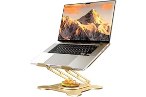 JCZT Adjustable Laptop Stand for Desk, 360° Rotating Base Ergonomic Computer Stand, Laptop Riser Foldable Protable for Office