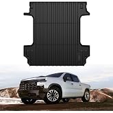 LASFIT Truck Bed Mat for Chevrolet Silverado/GMC Sierra 1500 2019-2026 | Only Fit 5.8FT Bed, Not For Optional CarbonPro Bed, Not Drop-in Liners; All Weather TPE Custom Fit, Anti-slip, Easy Wash