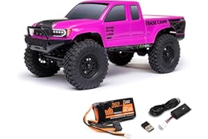 Axial RC Truck 1/24 SCX24 Base Camp 4x4 Rock Crawler Brushed RTR (Everything Needed to Run is Included) - Pink, AXI-1219T3