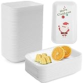 60pcs Crafts Foam Trays, White Meat Food Paint and Ink Mixing Trays for School Printmaking, DIY Crafts, Disposable Fruit, BBQ Grill Roast Food Plates