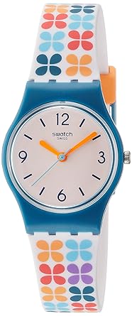 Swatch Damen Analog Quarz Uhr mit Silikon Armband LN151