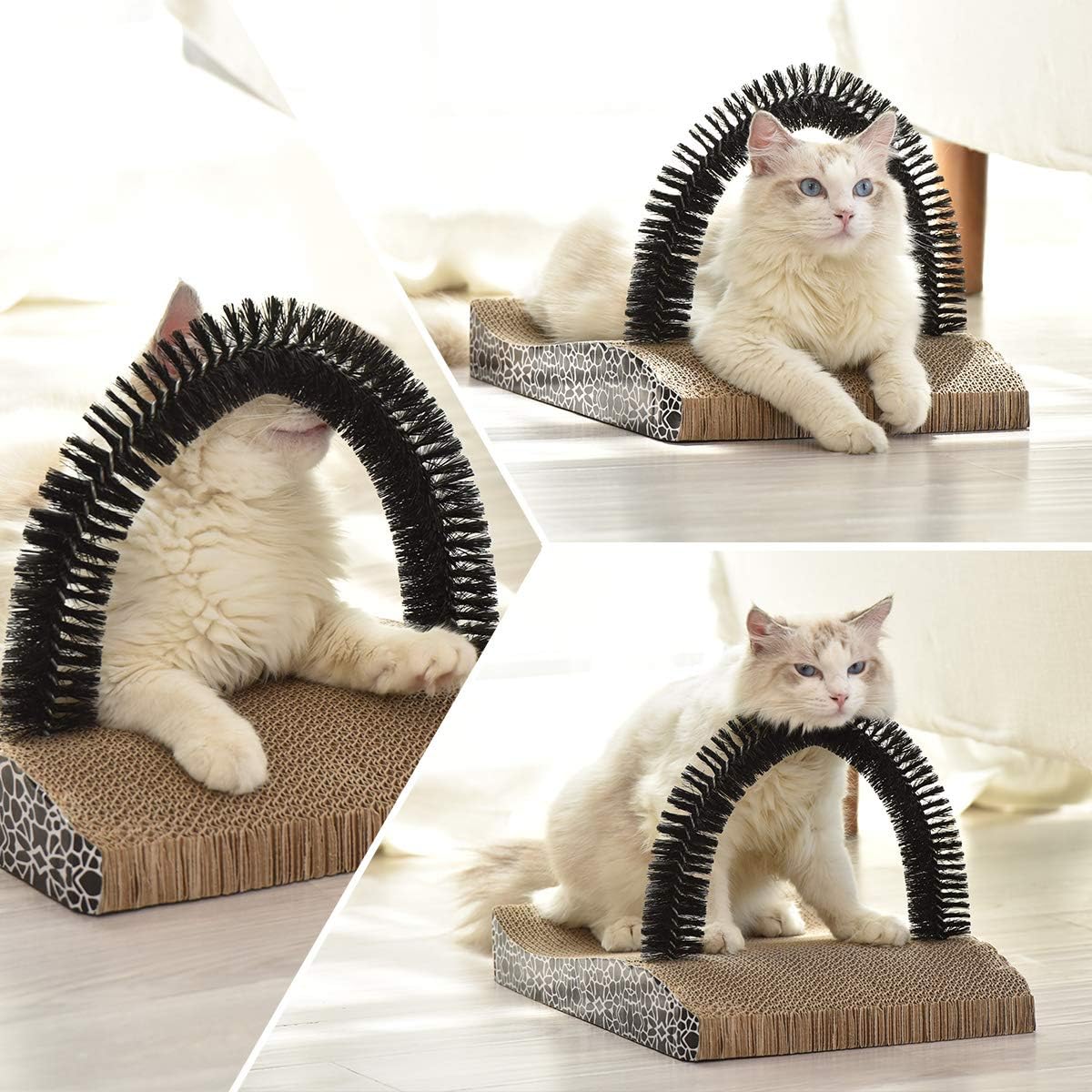 FUKUMARU Pet Fur Grooming Cat Scratching Pads, Cats Self Groomer Massager Scratcher Toy Brush : Pet Supplies