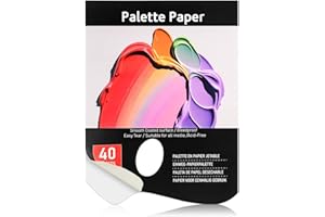 PRUDIUT Palette Paper Pad, 9"x12" Disposable Paint Palette Paper, 40 Heavyweight Sheets (120gsm/73lb) for Oil, Acrylic, Watercolor - Mixing Palette Pad with Tear-Off Design