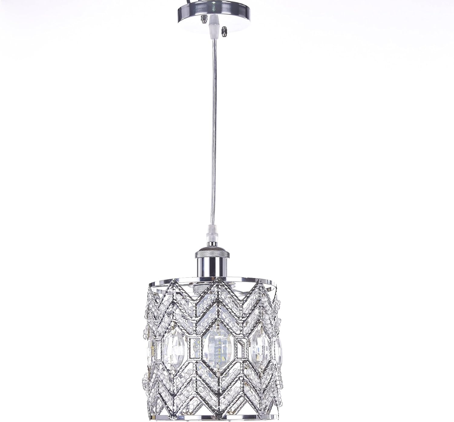 New Legend Lighting 1Light Chrome Finish Modern Crystal Chandelier