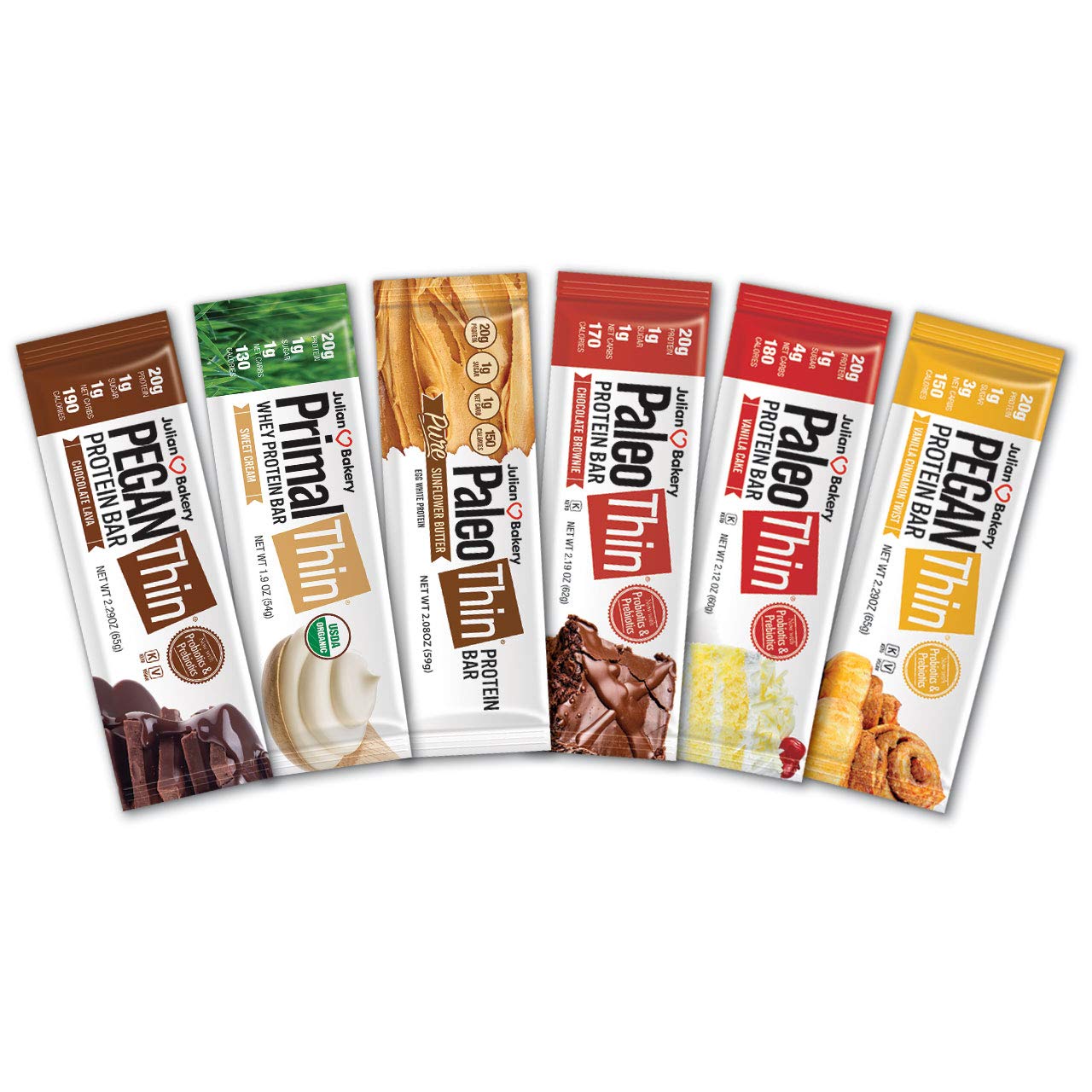 Paleo : Primal : Pegan : Protein Bars (Variety) 12 Bars (2 ea) Low Net Carb (Gluten Free : Keto)