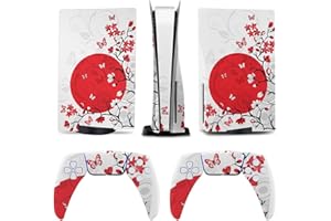 AoHanan Cherry Blossom 5 Skin Controller Accessories Cover Skins Anime Vinyl Cover Sticker Full Set for 5 Disc Edition