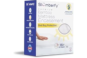 King Size Waterproof Bamboo Mattress Encasement by Slumberfy - Premium Skin-Safe Mattress Protector with 360° EZ Zipper, Lab-Tested Bed Bug, Zippered Encasement (76x80 in)