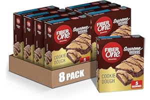 Fiber One Supreme Brownies, Cookie Dough, Snack Bars, 1.13 oz, 5 ct (Pack of 8)