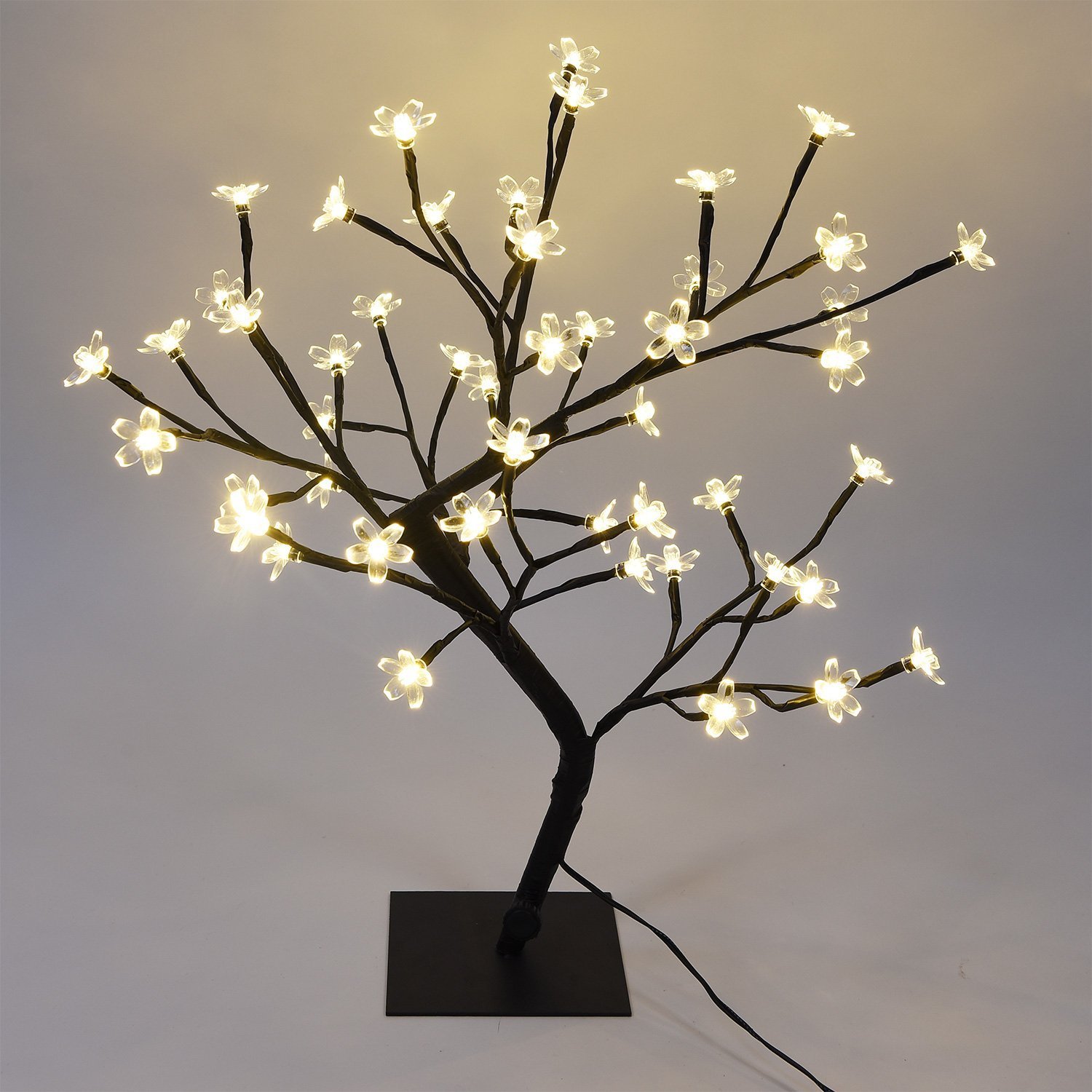 Lightshare 18Inch Cherry Blossom Bonsai Tree, 48 LED Lights, RGB with