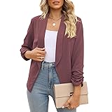 Business Casual Blouse 3/4 Sleeve Blazer for Women
