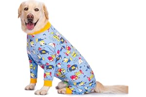 MIAODODO Blue Cartoon Dog Recovery Suit for Dogs After Surgery Anti Shedding Suit,Large Dog Bodysuit After Surgery Wear,for Female Male Abdominal Wounds Spay or Skin Diseases