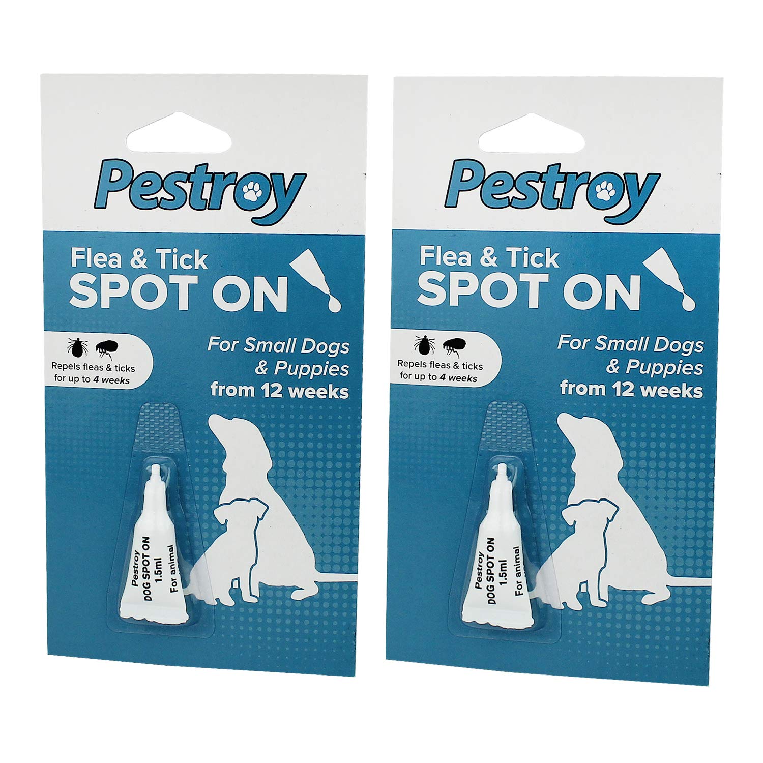Guaranteed4Less PESTROY SPOT ON Puppy Small Dogs Flea Tick Repel Safe Treatment Pet (2 Packets)