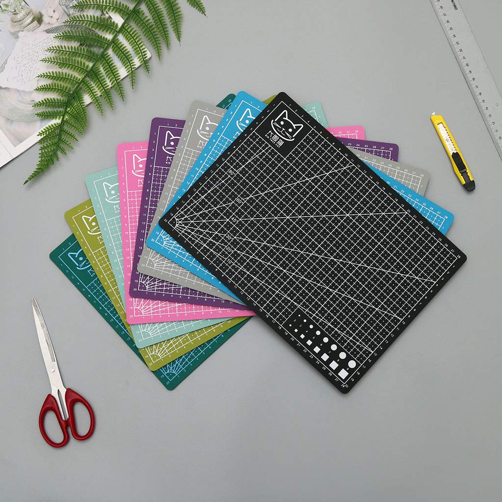 Cutting Mat A4, Self Healing Cutting Mat for Sewing, Writing, Craft Paper Carving, Double Sided Craft Mat12X 9 Inches(Purple)