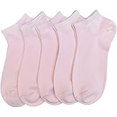 SERISIMPLE Women Viscose Bamboo Ankle Socks Low Cut Thin Sock Lightweight Pastal Color Soft Sock 5 Pairs