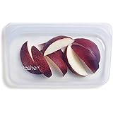 Stasher Silicone Reusable Storage Bag, Snack (Clear) | Food Meal Prep Storage Container | Lunch, Travel, Makeup, Gym Bag | Fr