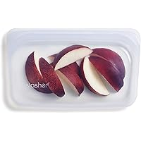 Stasher Reusable Silicone Storage Bag, Food Storage Container, Microwave and Dishwasher Safe, Leak-free, Snack, Clear