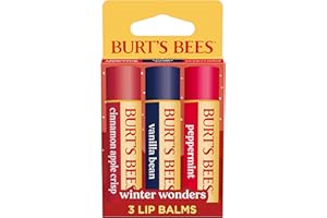 Burt's Bees Stocking Stuffers, Winter Wonders Lip Balm Set for Christmas Gifts, With Responsibily Sourced Beeswax, Natural Origin Lip Care, 3 Tubes, 0.15 oz.