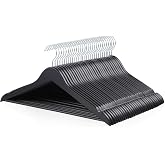 Amazon Basics Wood Suit Clothes Hangers for Closet Organizer, Black, 30-Pack