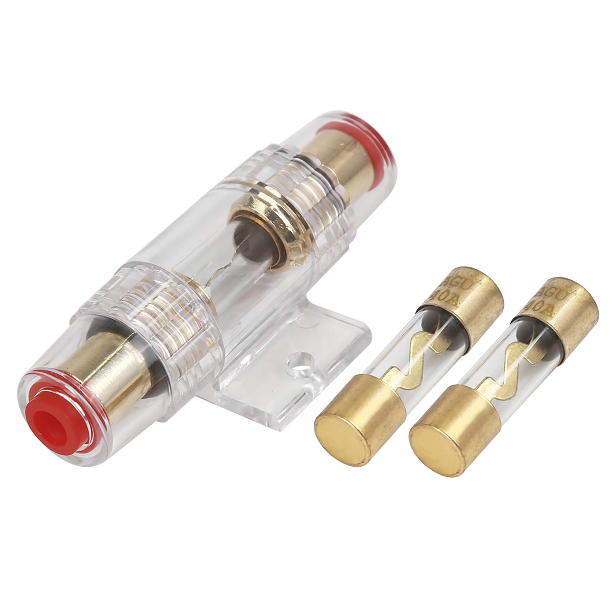 X AUTOHAUX 4 6 8 Gauge AWG Inline Fuse Holder with 40A AGU Fuses for Car Auto