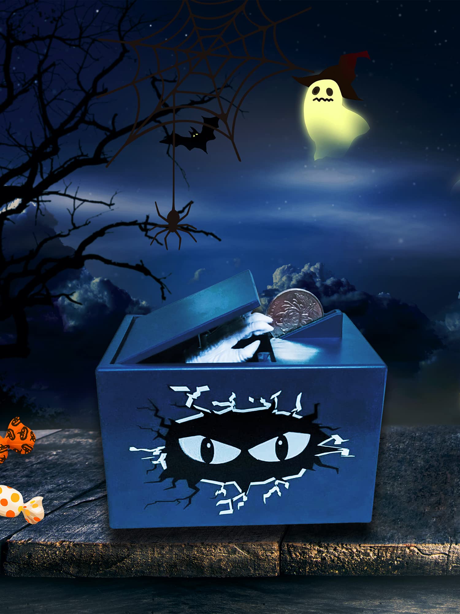 Cevly Stealing Coin Box,Coin Bank for Kids,Electronic Ghost Hand Piggy Bank,Monster Bank Toy,Birthday Halloween for Boys Girls Kids