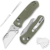 Kizer Uti Bear(Dual-screw) Folding Utility Knife, Clutch Lock Box Cutter | EDC Pocket knife with 5PCS Razor Blades, Pocket Knives with Pocket Clip for Men Women V3619JM1