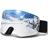 VCOROS Snowboard Ski Goggles Men Women Frameless Anti Fog OTG Snow Goggles Skating Skiing Snowmobile Detachable Lens