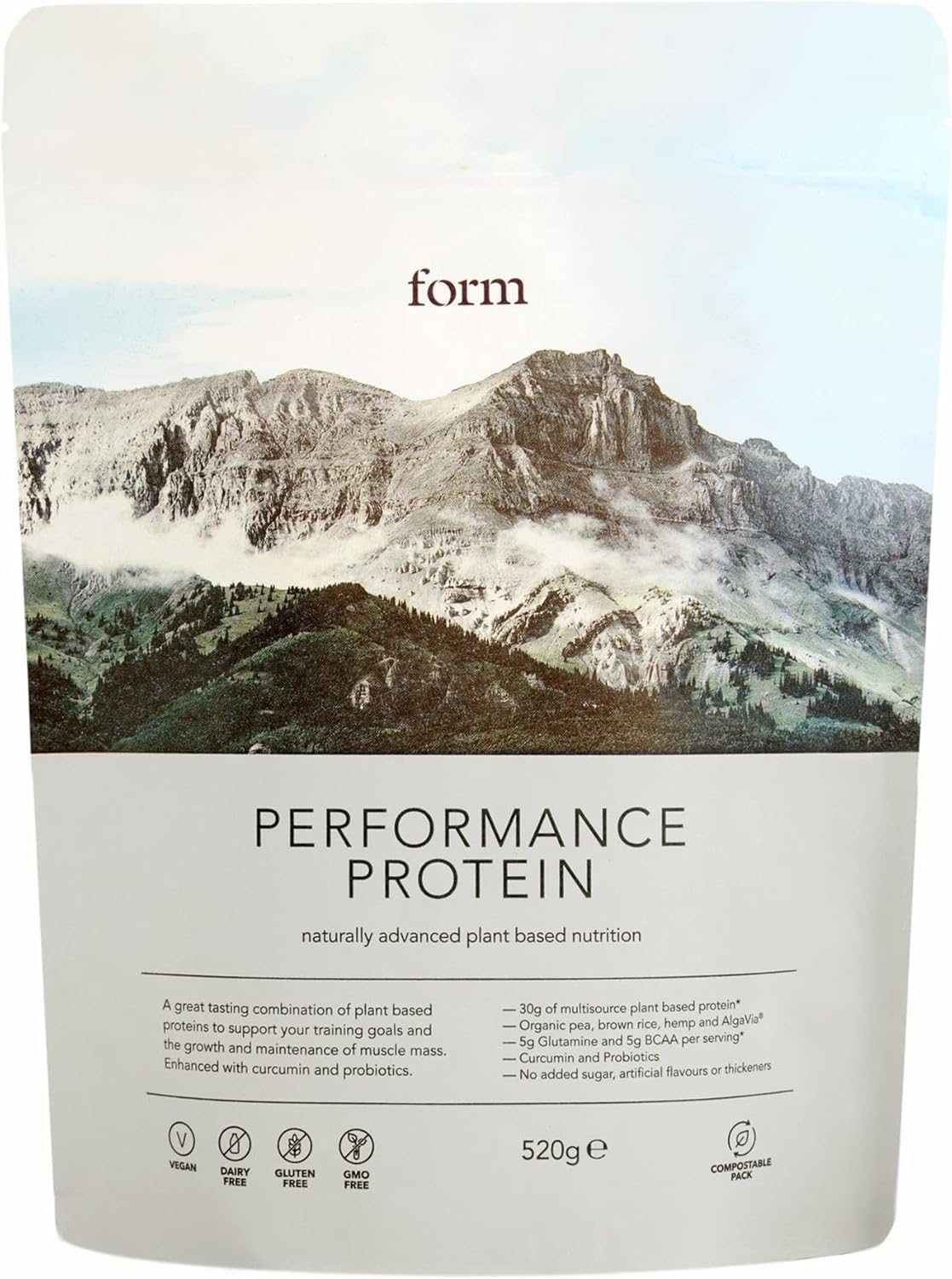 Form Performance Protein - Vegan Protein Powder - 30g Plant Based Protein per Serving, with BCAAs and Digestive Enzymes. Perfect Post Workout. Tastes Great with Just Water! - Vanilla
