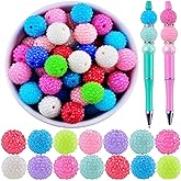 20mm Rhinestone Beads for Pens 20pcs Beaded Pens Beads Bling Glitter Suger Bugglegum Beads Large Balls Crystal Pen Beads for DIY Pens Keychain Making Suppliers Bulk(Jelly Beads, 20mm)